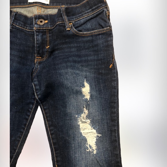 NWOT Abercrombie KIDS sz 16 Girls DARK DENIM DESTRUCTED  Skinny Jeggings - Picture 4 of 11